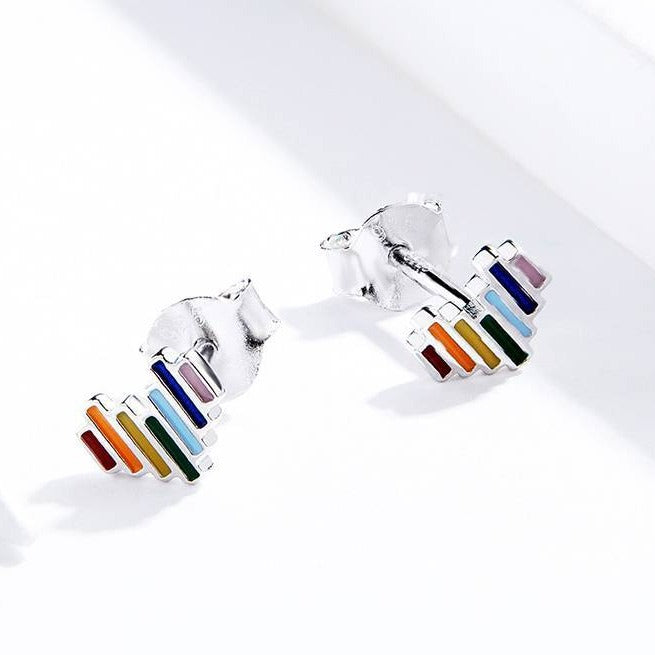 Rainbow Sweetheart Ear Studs