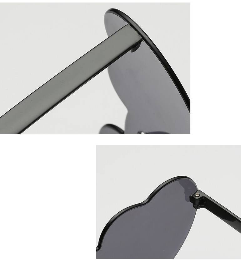 Heart-Eyes Rimless Sunglasses