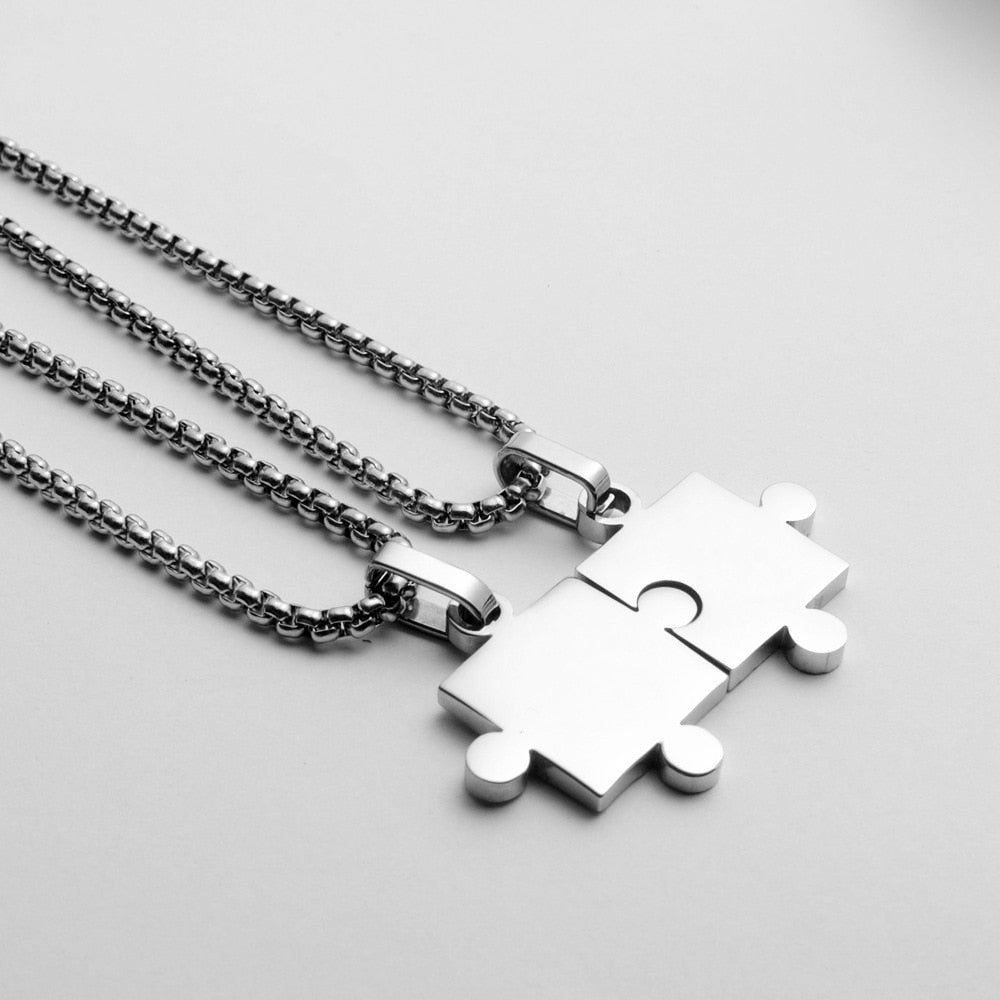 Jigsaw Puzzle Piece Pendant Necklace - Folksy