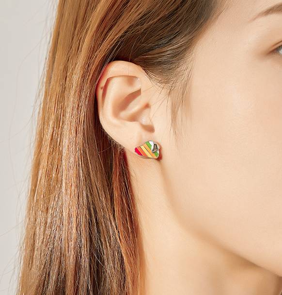 Rainbow Enamel Animals Ear Studs