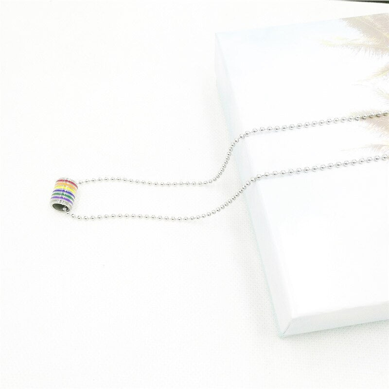 Pride Cylinder Necklace (Silver)