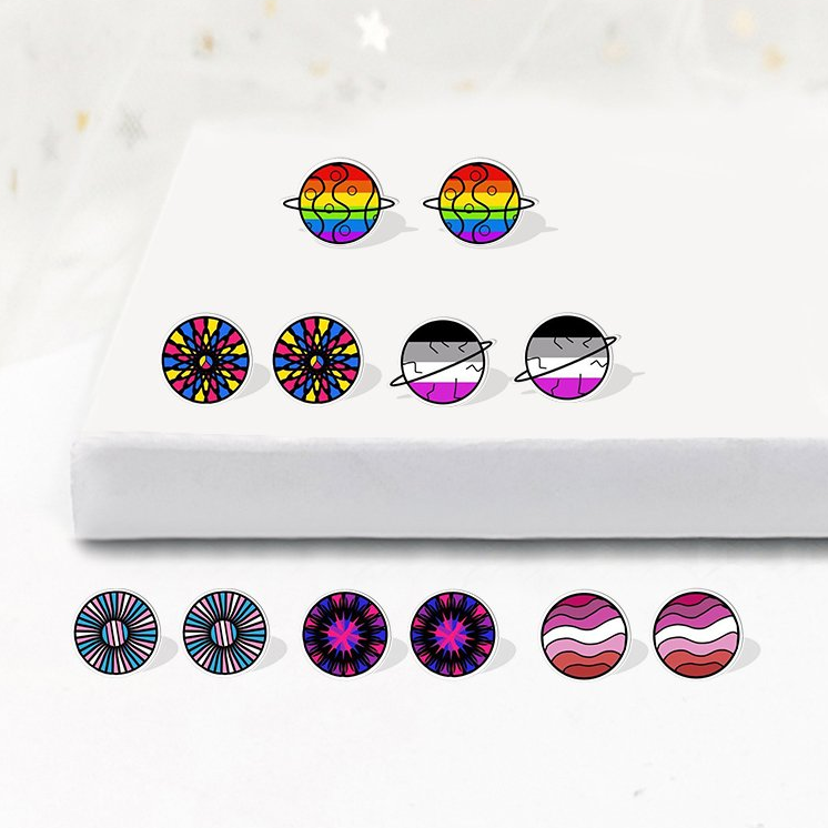 Pride Planets Earrings