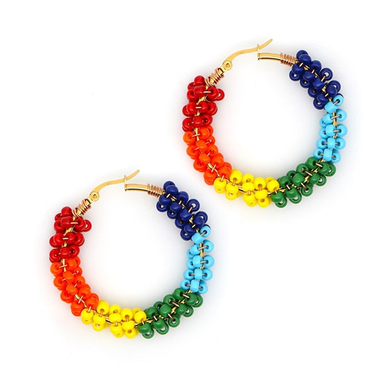 Pride Beads Hoop Earrings