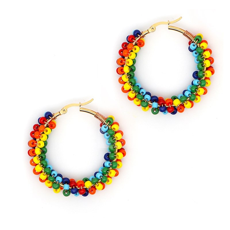 Pride Beads Hoop Earrings