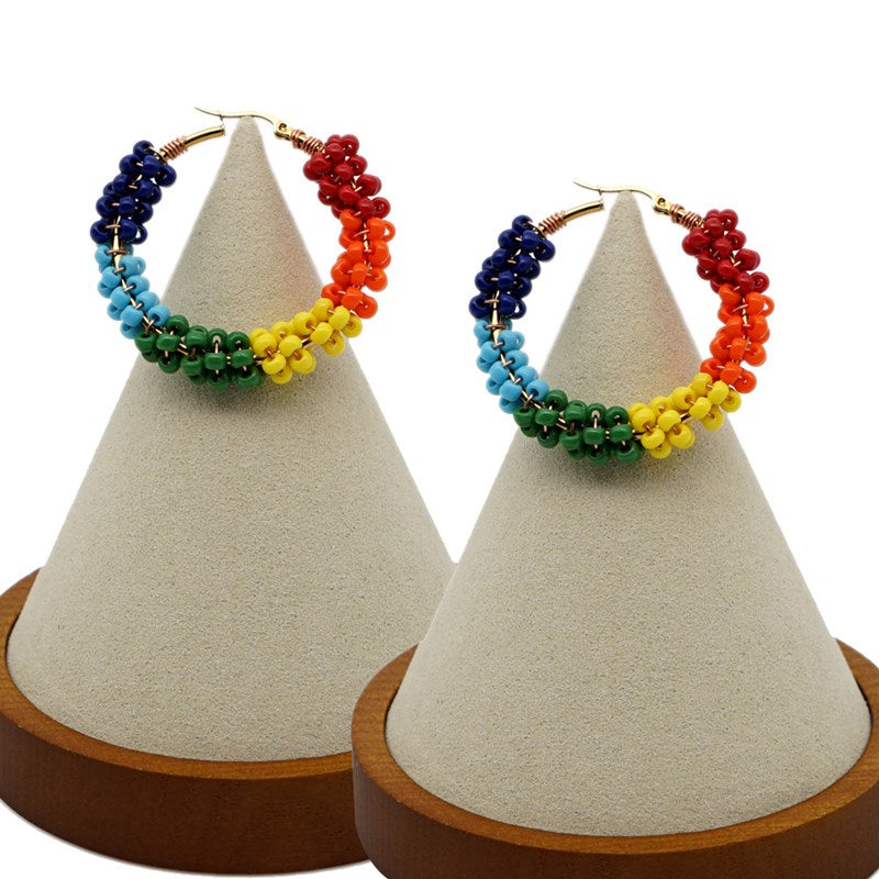 Pride Beads Hoop Earrings