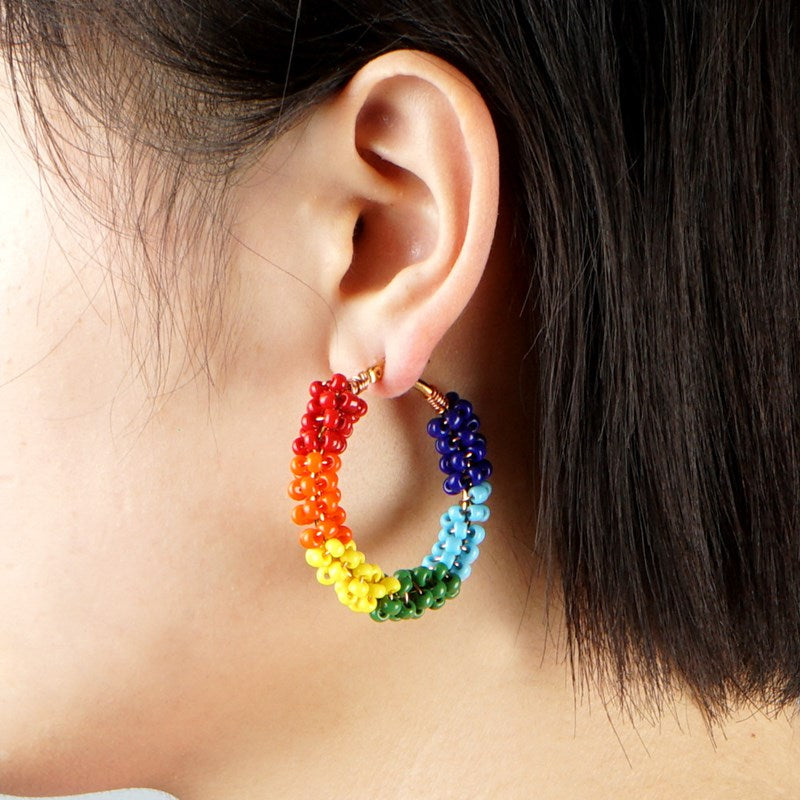 Pride Beads Hoop Earrings