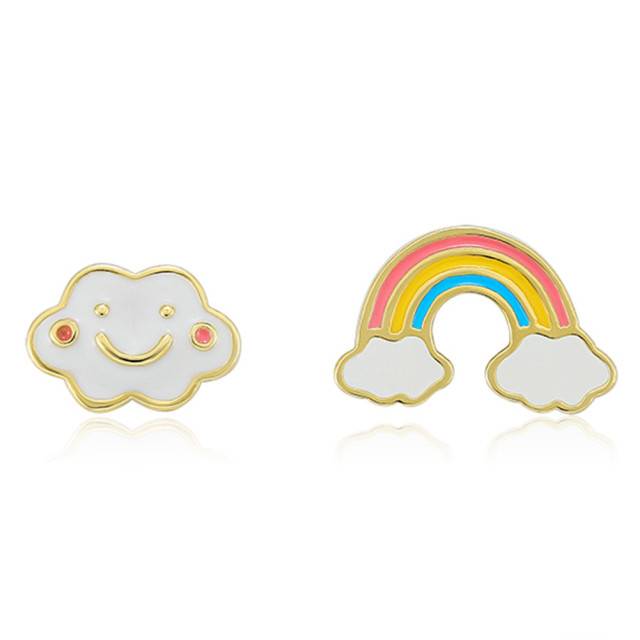 Smiles on the Pan Rainbow Earrings