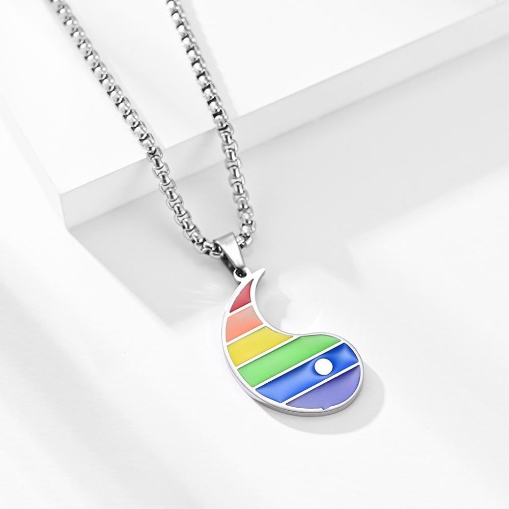 Yin & Yang Pride Couple Necklaces