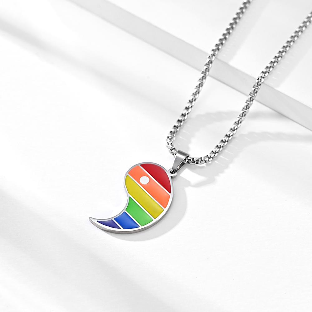 Yin & Yang Pride Couple Necklaces