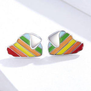 Rainbow Enamel Animals Ear Studs