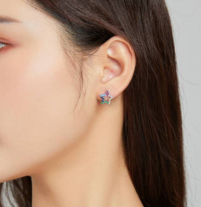 Rainbow Moon & Star Mismatched Earrings