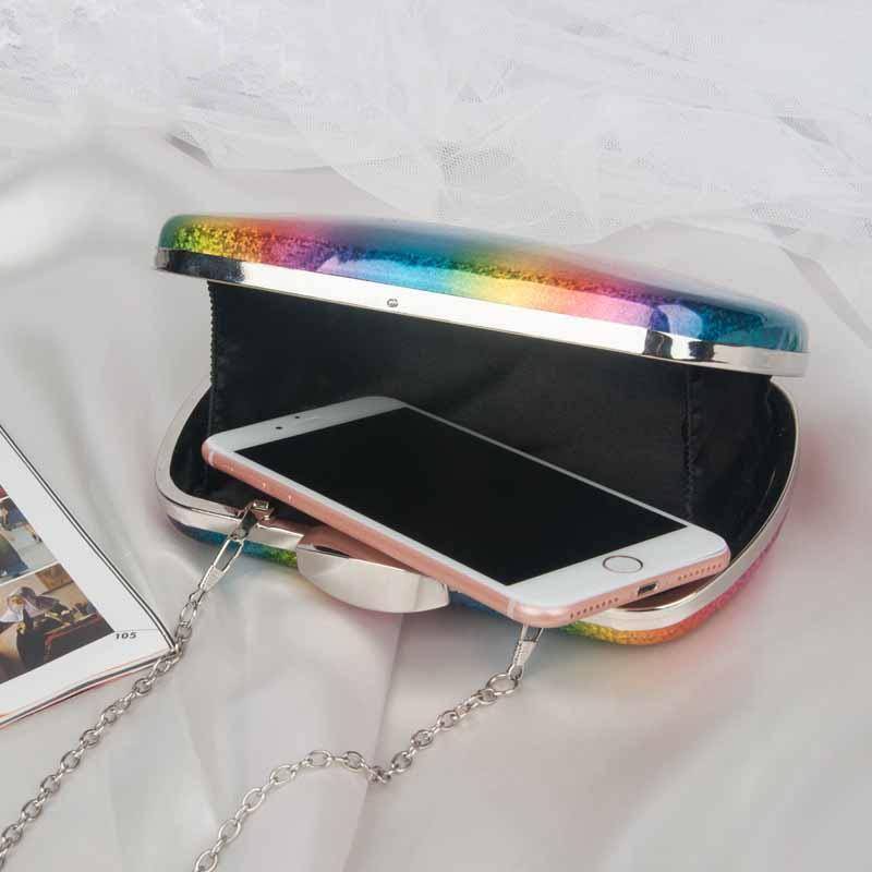 Rainbow Glitter Clutch