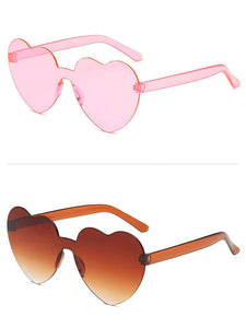 Heart-Eyes Rimless Sunglasses