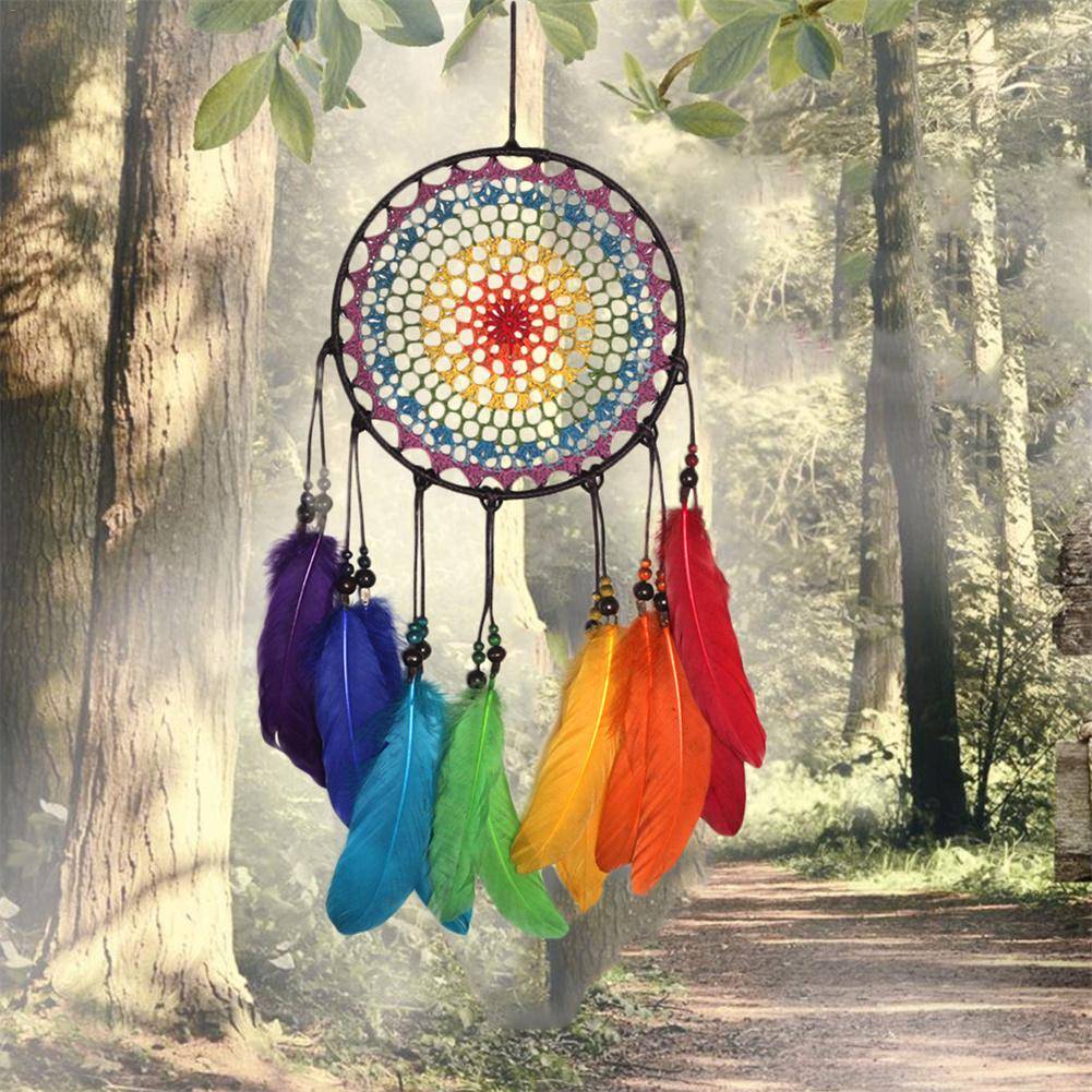 Handwoven Rainbow Dreamcatcher