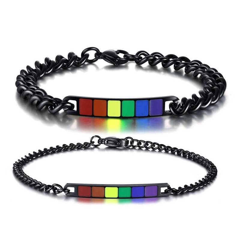 Pride Bar Couple Bracelets