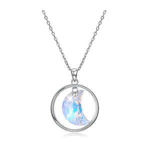 Iridescent Crescent Moon Necklace