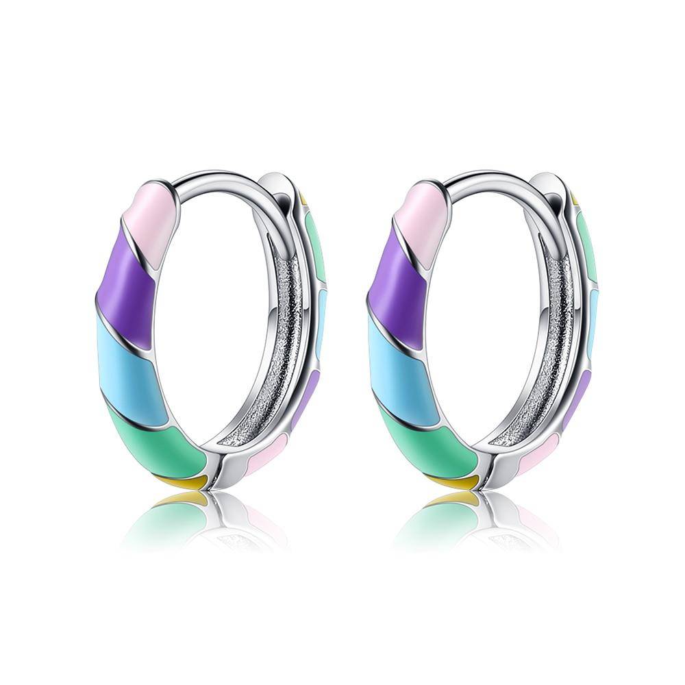Pastel Rainbow Hoop Earrings