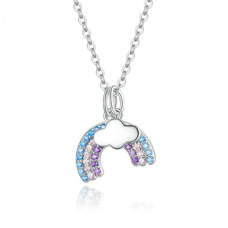 Pastel Rainbow Charm Necklace & Earrings