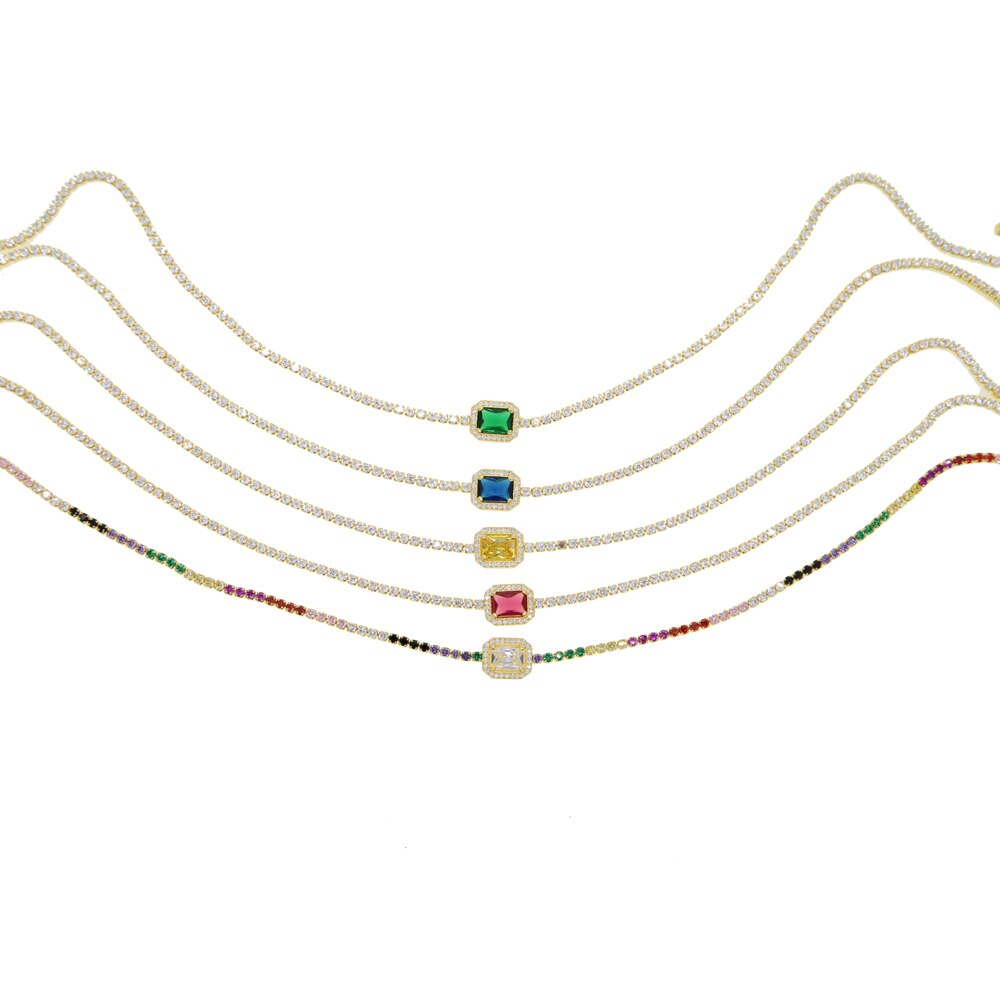 Dainty Multicolor Rhinestones Choker