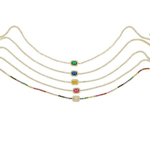 Dainty Multicolor Rhinestones Choker
