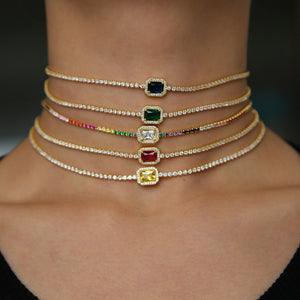 Dainty Multicolor Rhinestones Choker