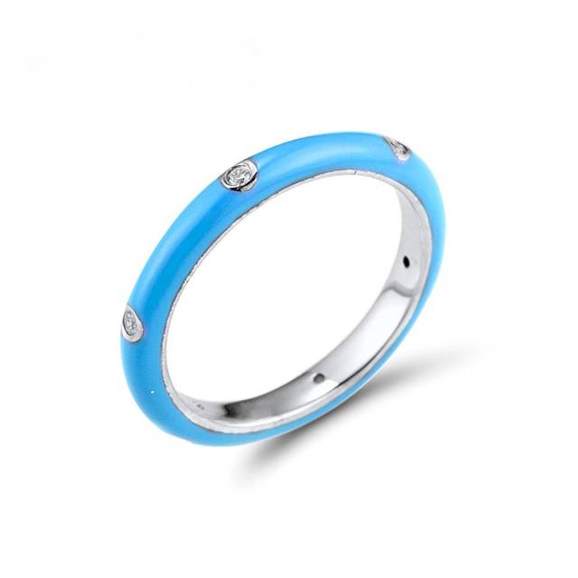 Multicolor Enamel Stacking Rings