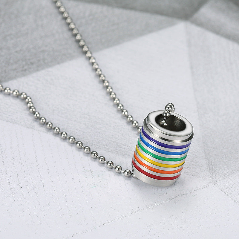 Pride Cylinder Necklace (Silver)