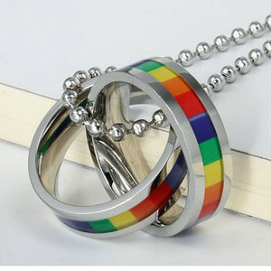 Double Rainbow Rings Necklace