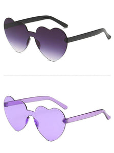 Heart-Eyes Rimless Sunglasses