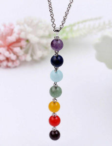 Rainbow Chakra Lariat Necklace