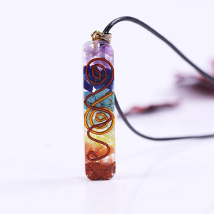 Rainbow Chakras Orgonite Necklace