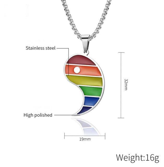 Yin & Yang Pride Couple Necklaces