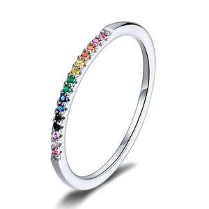 Minimalist Rainbow Crystals Ring