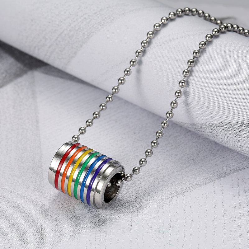 Pride Cylinder Necklace (Silver)