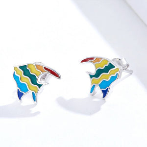 Rainbow Enamel Animals Ear Studs