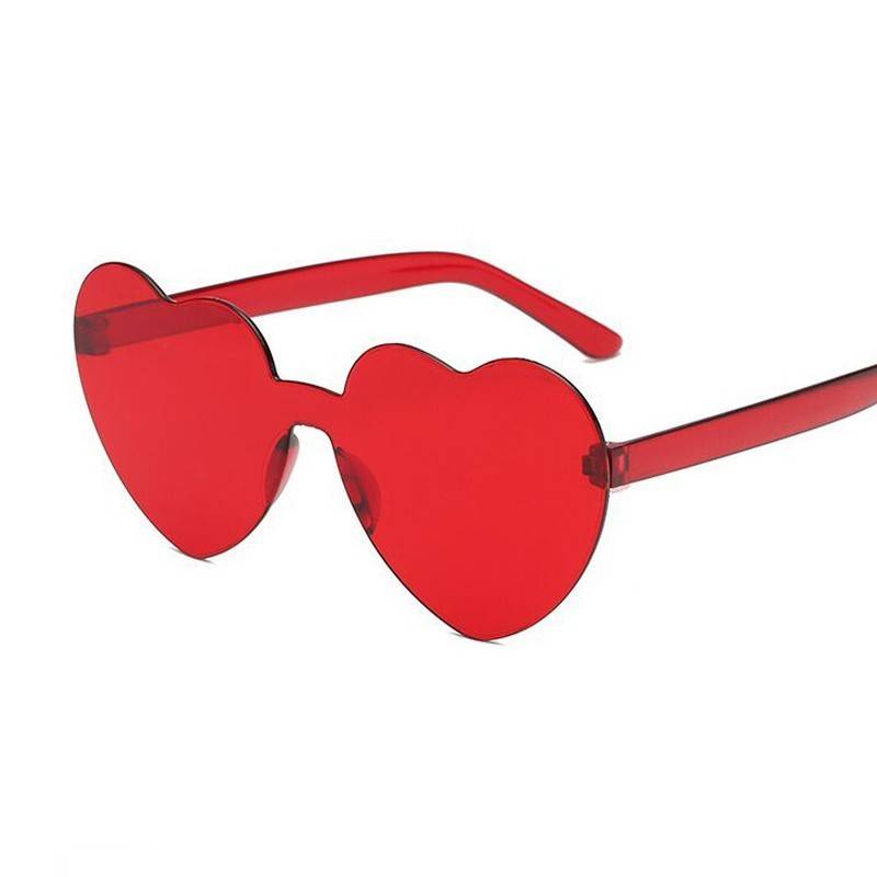 Heart-Eyes Rimless Sunglasses