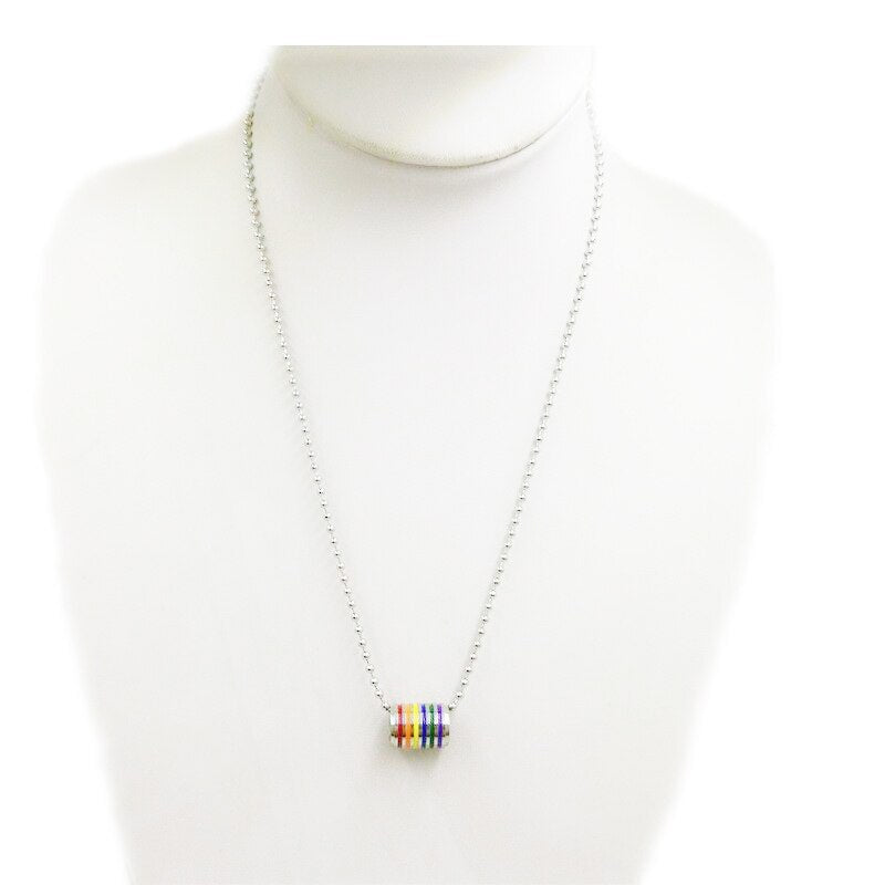 Pride Cylinder Necklace (Silver)