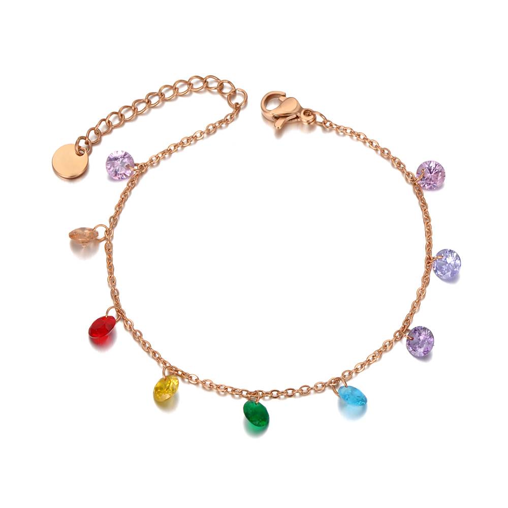 Rainbow Crystals Charms Bracelet