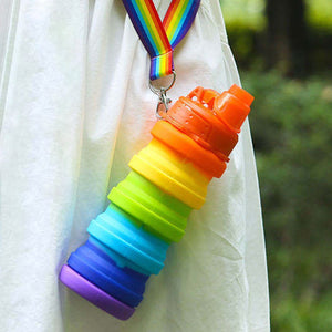 Collapsible Rainbow Silicone Bottle