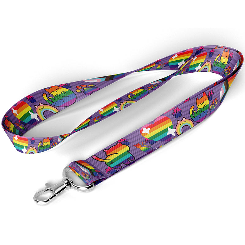 Prideful Cat Purple Lanyard