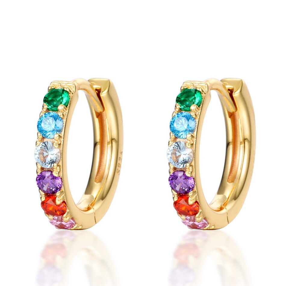 Rainbow Sparkle Hoop Earrings