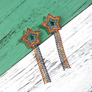 Rainbow Rhinestones Statement Earrings