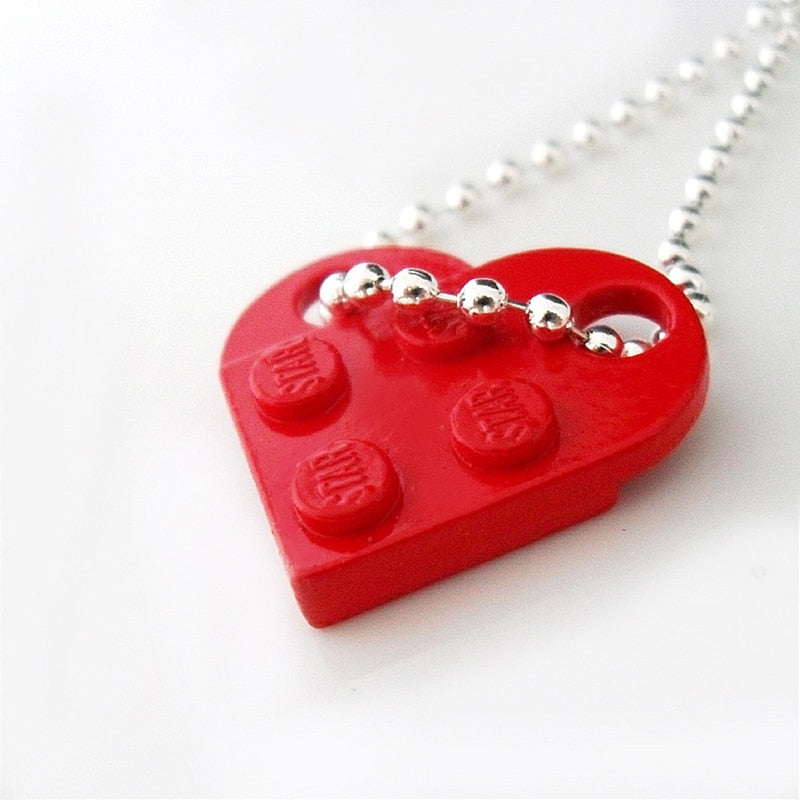 Heart-Shaped Bricks Couple Necklace