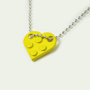 Heart-Shaped Bricks Couple Necklace