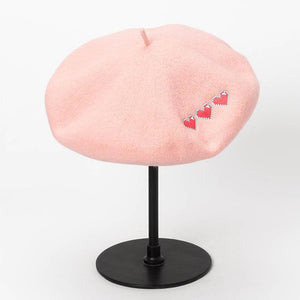 Extra Lives Embroidered Wool Beret