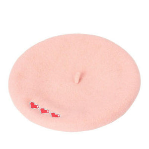 Extra Lives Embroidered Wool Beret