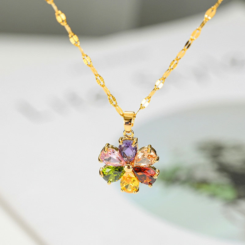 Rainbow Petals Necklace