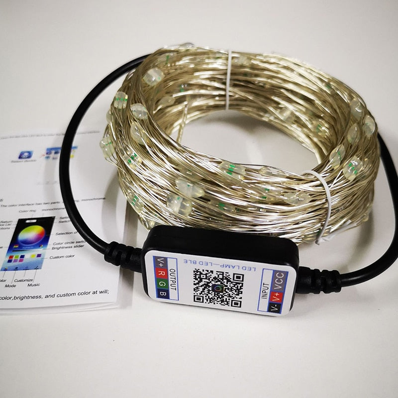 Christmas Tree Rgb Lights Smart Bluetooth Control Usb Led String