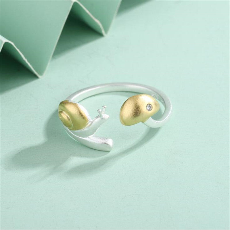 Snail & Mushroom Adjustable Ring