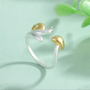 Snail & Mushroom Adjustable Ring